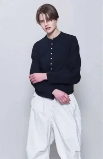 Americana x 6(ROKU) 코튼 스냅 가디건 블랙