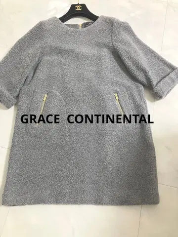 GRACE CONTINENTAL 보아 소재 그레이 원피스