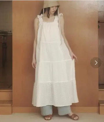 REMOON 코튼 레이스 티어드 원피스