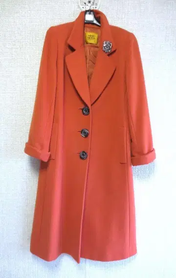 MIMO MODA 캐시미어 100% 오렌지 롱 코트 사이즈 40