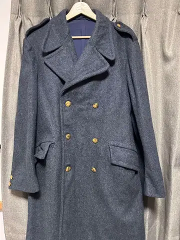 [ 빈티지 ] 1973년제 밀리터리 코트 그레이 네이비 더블 브레스트