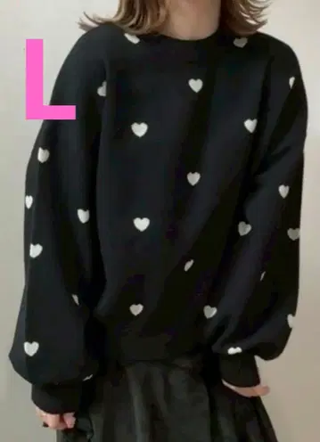 시마무라 만짱 하트 무늬 니트 풀오버