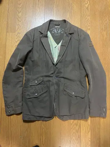 다크 브라운 테일러드 자켓 코튼