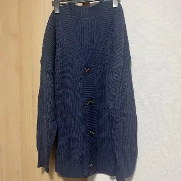 네이비 코튼 100% 가디건