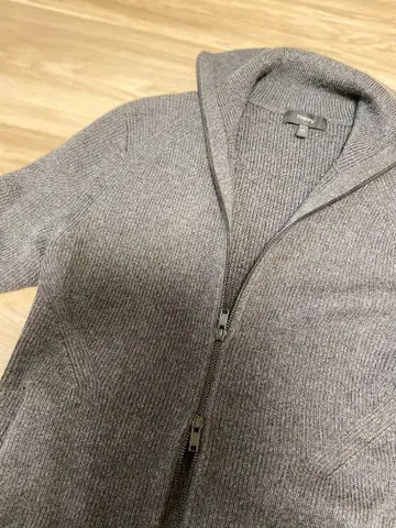 Theory / 띠어리 더블 집업 가디건 다크 그레이 울