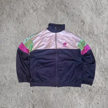 00s lotto 트랙 자켓 구제 의류 자수 로고 고배색