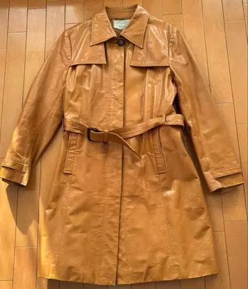 GROWBALLEY 소가죽 레더 트렌치코트