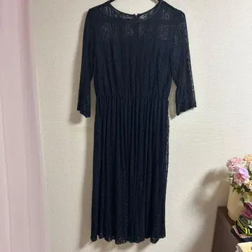 진한 파란색 레이스 원피스 13호 새 택 포함