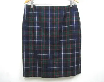 23구 울 100% 타탄 체크 타이트 스커트 여성용 사이즈 48