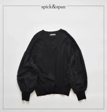 SPICK AND SPAN 스픽 앤 스팬 튤 소매 크루넥 니트