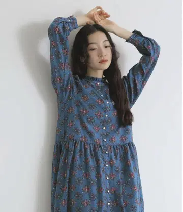 sonari 꽃무늬 롱 원피스 긴팔