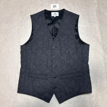 31 미사용 빔즈 베스트 그레이 44 S 트위드 울