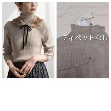 [ 유베시 x 사만사 모스2 ] 리브 니트 반려동물 없음 새상품