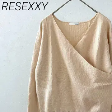 [ 새상품급 ] RESEXXY 니트 스웨터 리브 긴팔 카슈쿨 심플