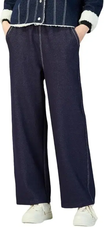 [핫토 하우스] 팬츠 세미 와이드 팬츠 데님 청바지 레이디 1029