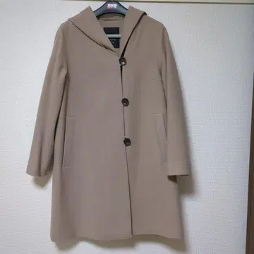 키이스 KEITH 울 후드 부착 코트 베이지 40호