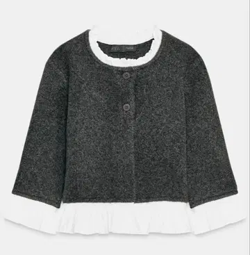 ZARA 포플린 콤비 니트 자켓