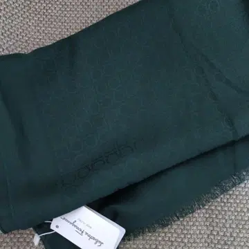 Ferragamo 다크 그린 실크 울 스톨 간치니 패턴