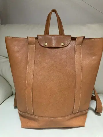 kanmi 브라운 가죽 백팩 토트백