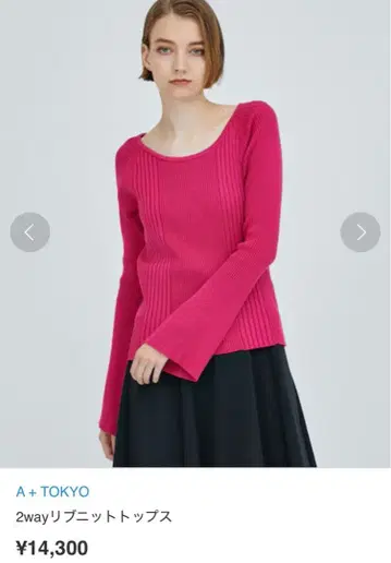 A + TOKYO 2way 리브 니트탑