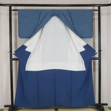 미사용 인기 파랑 아라레 순수 실크 에도 코몬 캐주얼 연습 a735