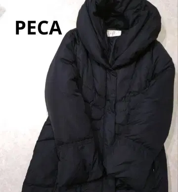 PECA 후드 부착 블랙 다운 자켓