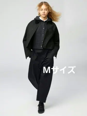 유니클로 C / 코튼 커브 앵클 팬츠 M 블랙