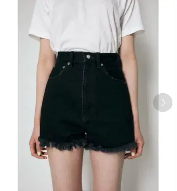 MOUSSY 블랙 데님 숏팬츠 하이웨스트