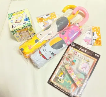 나츠메 우인장 냥코 선생님 4세트 접이식 우산 스트랩 유리병