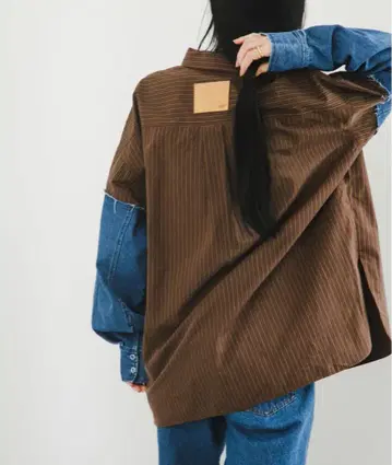 새상품 KBF 데님 슬리브 리메이크 셔츠