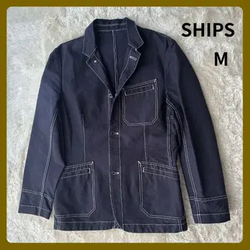SHIPS 네이비 테일러드 자켓 화이트 스티치 M