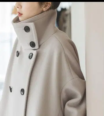 23AW 스탠드 카라 오버코트 베이지