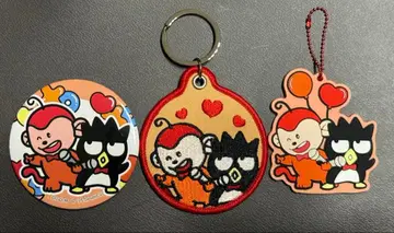 타베코 동물 사루바츠마루 캔뱃지 자수 키링 러버 마스코트