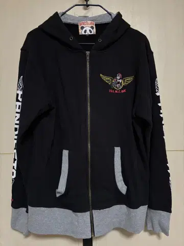 PANDIESTA 풀 집업 후드티 블랙