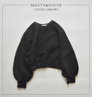 B&Y 뷰티 앤 유스 유나이티드 애로우즈 자카드 직조 볼륨 소매 니트