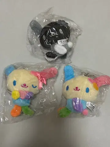 우사하나 봉제 인형 키링 앉은 모습 흑백 시플라 한정판 가챠