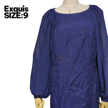 Exquis  일본제 롱 원피스 9호 네이비 새상품급