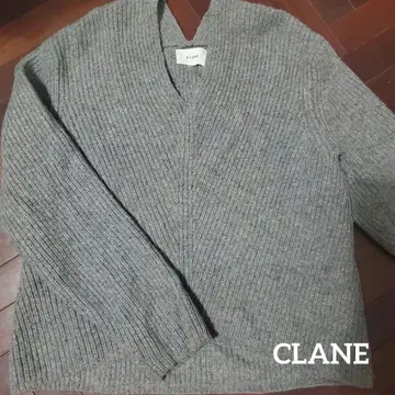 클라네 V넥 니트 그레이