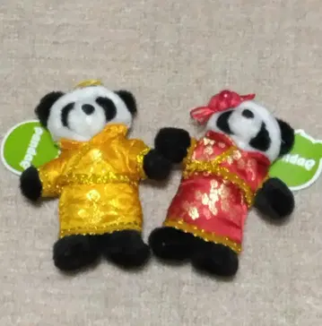 [레트로] 중화풍 의상 팬더 봉제 인형 세트