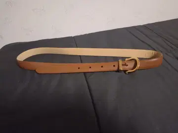 POLO 브라운 가죽 벨트 골드 버클