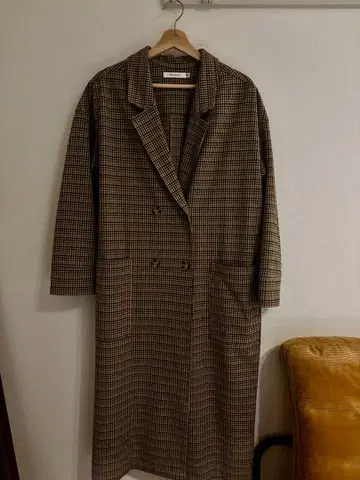 MOUSSY 체크 무늬 더블 브레스트 코트