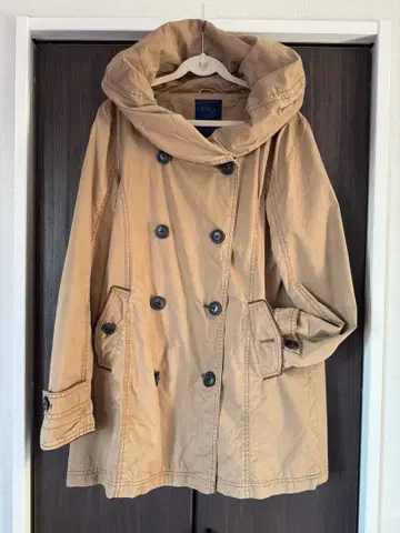 베이지 2way 더블 브레스트 트렌치코트