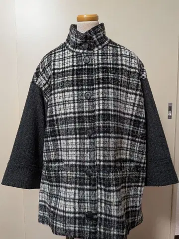 melange 체크 무늬 오버 사이즈 자켓 코트 M