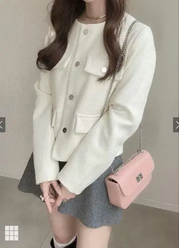 GRL 그레일 노카라 트위드 자켓 dk1334