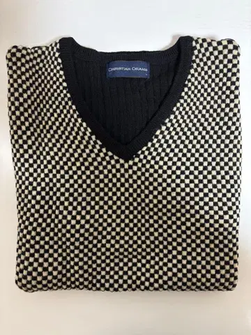 CHRISTIAN ORANI 체크 무늬 V넥 니트