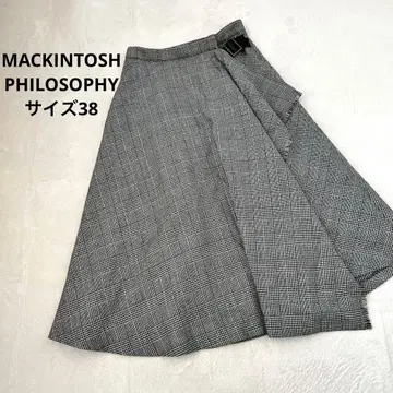 매킨토시 철학 하운드투스 체크 패턴 랩스커트