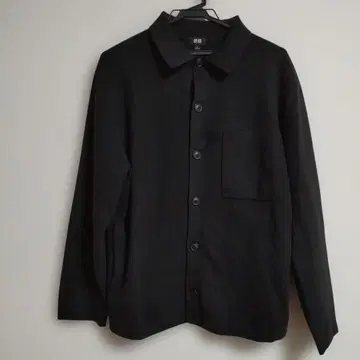 UNIQLO 블랙 버튼 셔츠 M 밀라노 리브 셔츠 가디건 유니클로