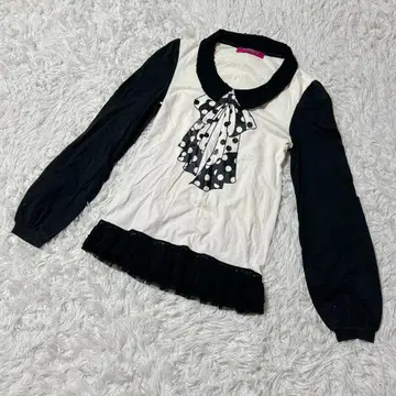 [ c6515 ] ANNA SUI 컷소 긴팔 화이트 블랙