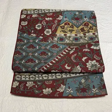 순수 실크 전통 캐주얼 오비 사라사 문양