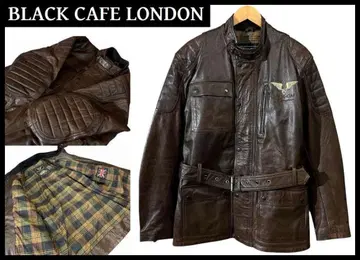 XL 블랙 카페 런던 모터사이클 재킷 라이더 코트